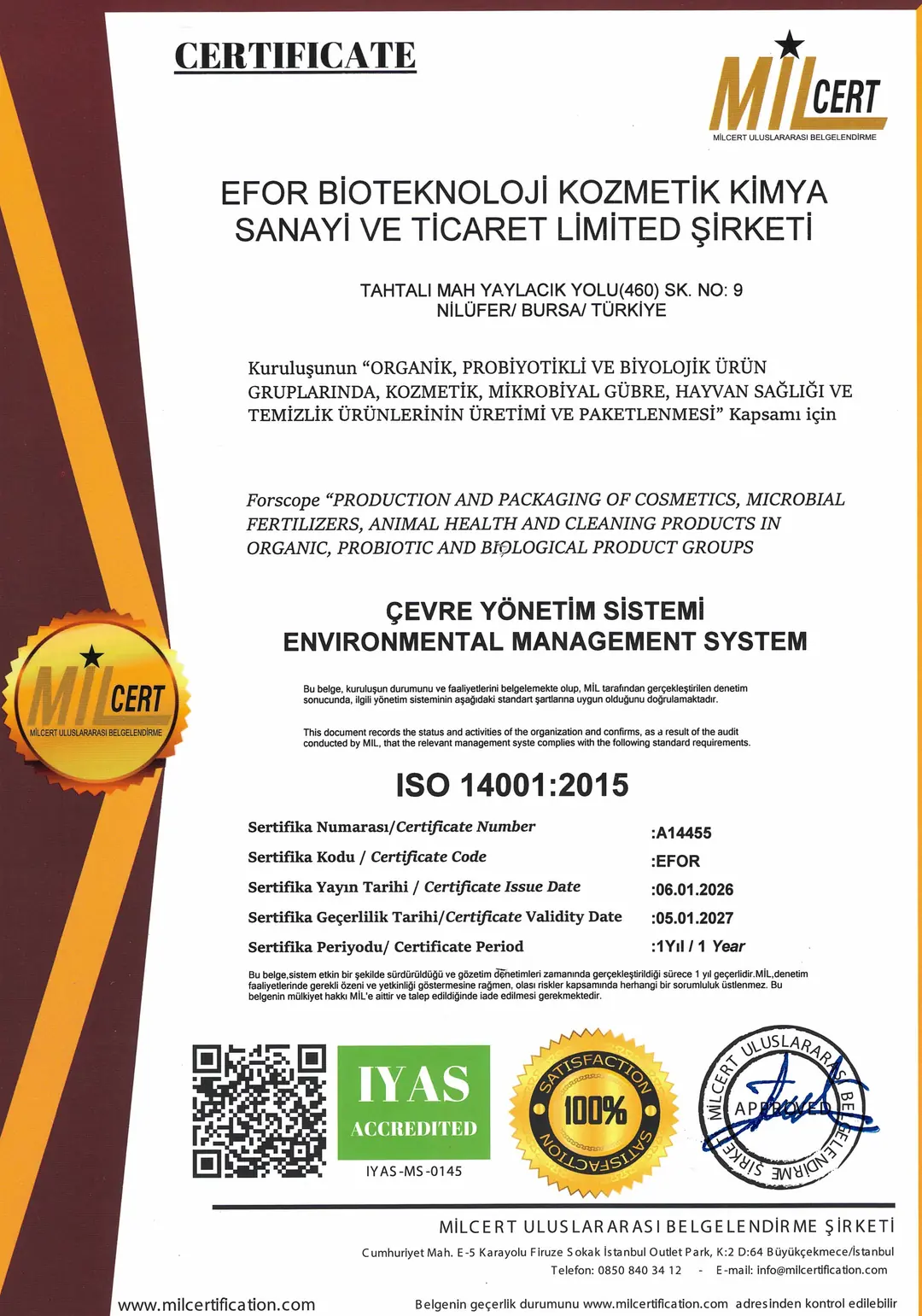 ISO 14001 belgesi