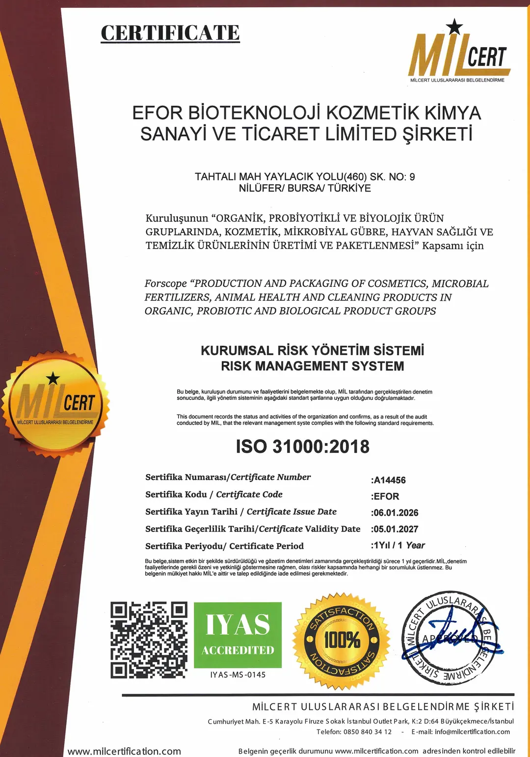 ISO 31000 belgesi