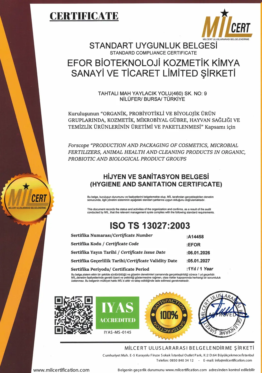 ISO TS 13027 belgesi